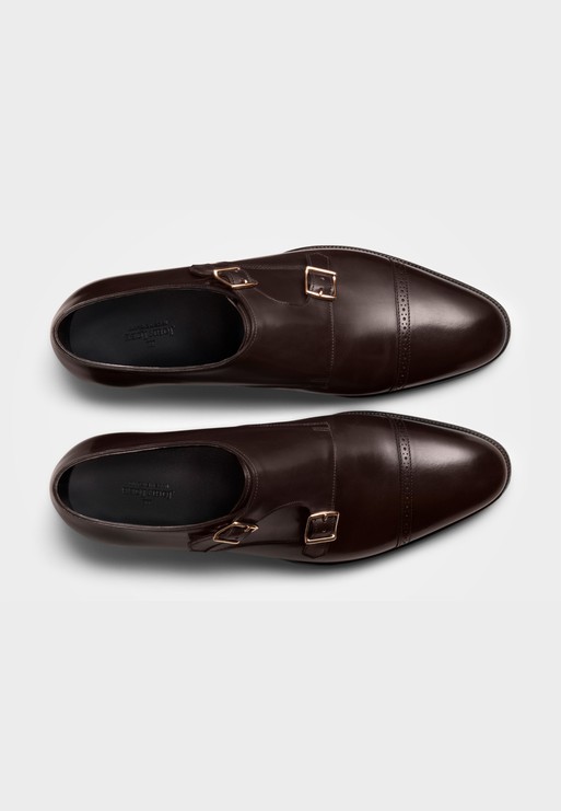 Man LEONARDO PRINCIPI Buckles  Men'S Handmade Elegant Shoes With Double  Buckle In Suede Leather Dark Brown ~ Principiboots