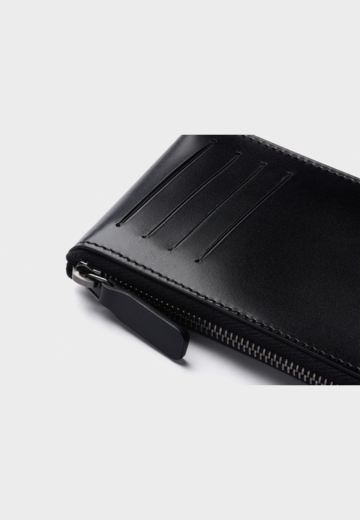 Card Holder With Zip in black