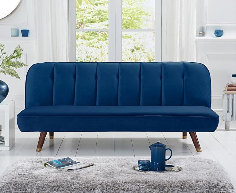Julietta Sofa Bed in Blue Velvet Sofas