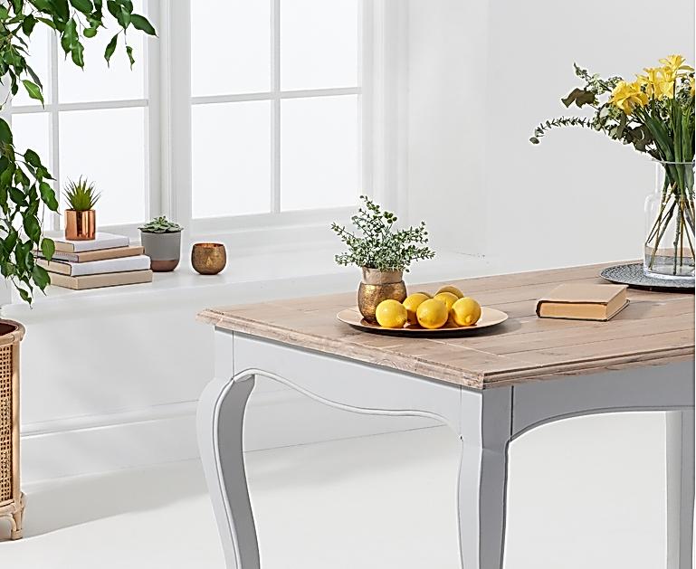 Parisian 130cm Grey Shabby Chic Dining Table Parisian
