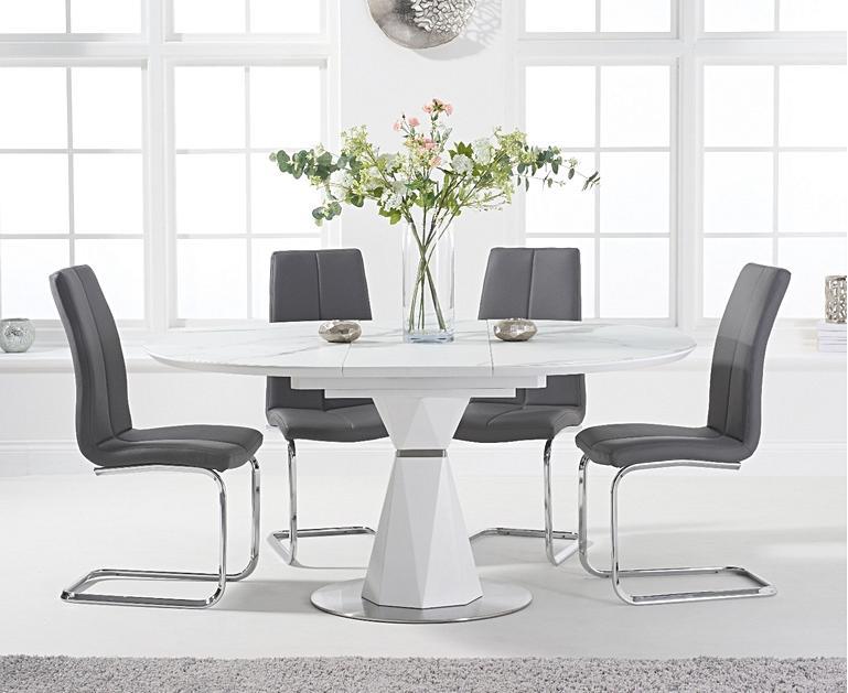 Jackson 120cm Round White Extending Dining Table with ...