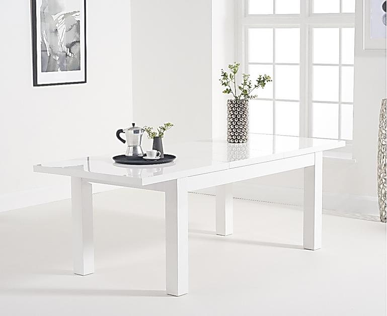 Atlanta 160cm Extending White High Gloss Dining Table Atlanta