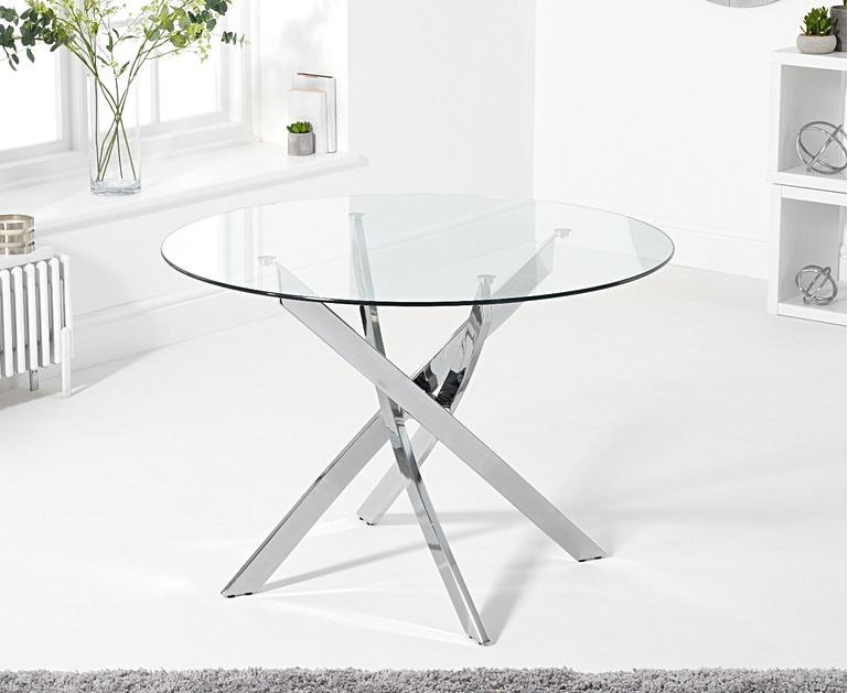 Denver 120cm Glass Dining Table with Melissa Chairs Denver