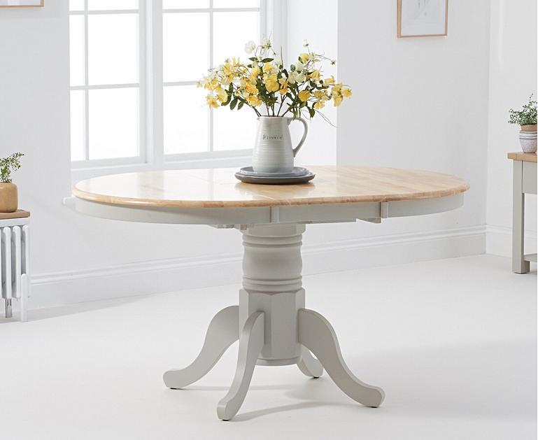 Epsom Oak and Grey Pedestal Extending Table with Camille ... (769 x 629 Pixel)