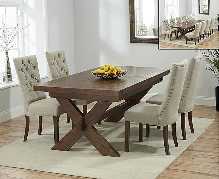 Bordeaux 200cm Dark Solid Oak Extending Dining Table with ... (769 x 629 Pixel)