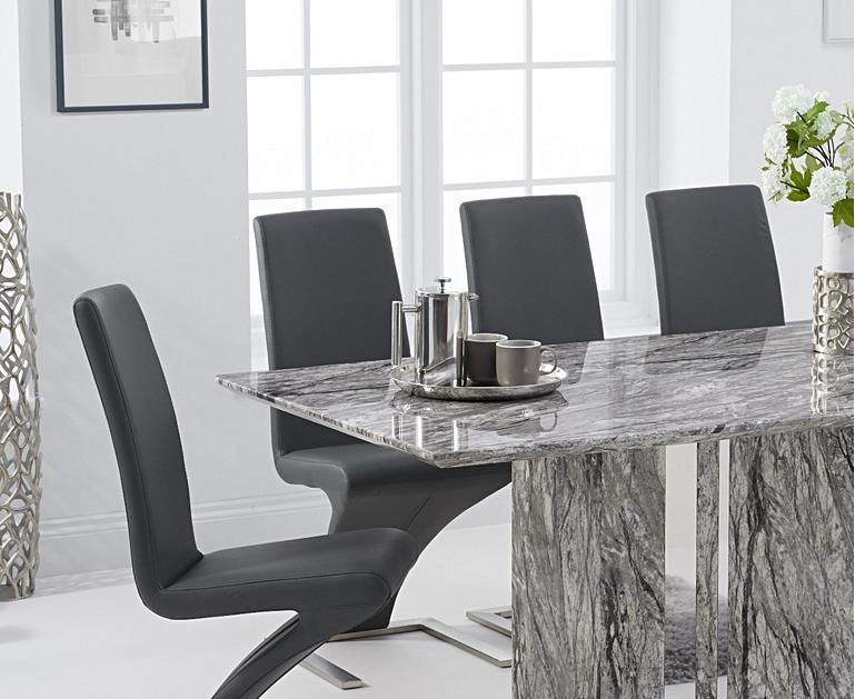 Alicia 180cm Grey Marble Dining Table with Hampstead Z Dining Chairs