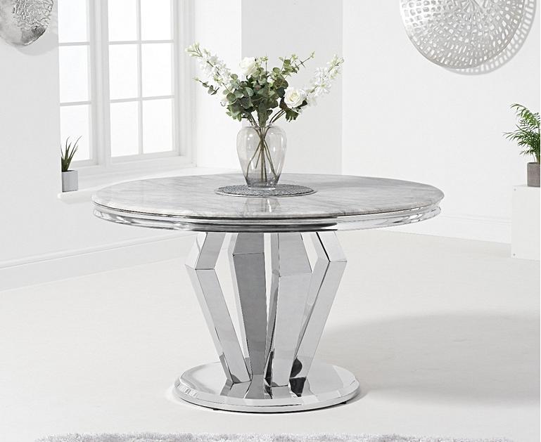 Viscount 130cm Round Marble Dining Table with Talia Velvet ... (769 x 629 Pixel)