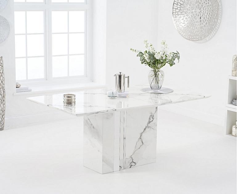 Alicia 180cm White Marble Dining Table