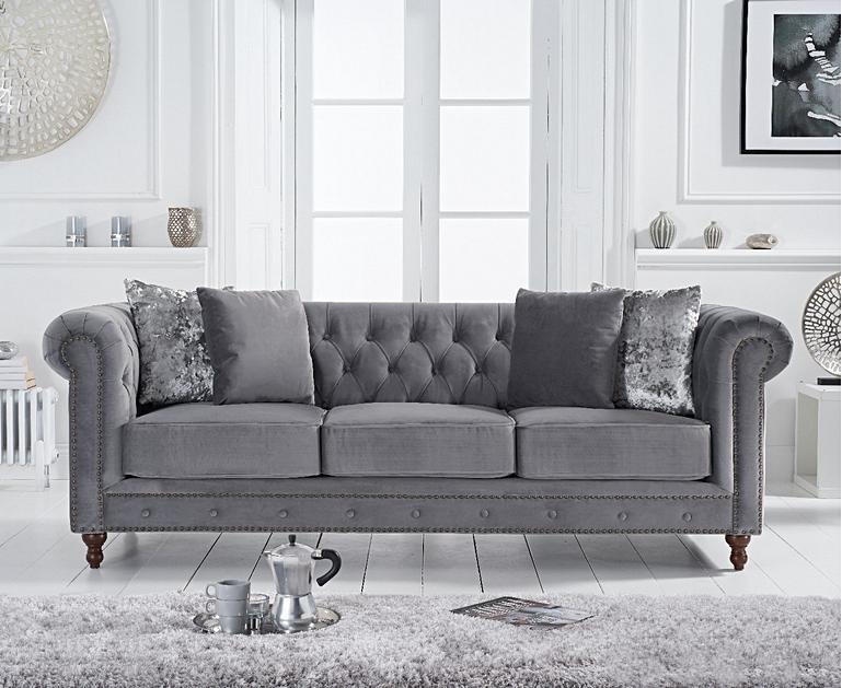 Milano Chesterfield Velvet 3 Seater Sofa