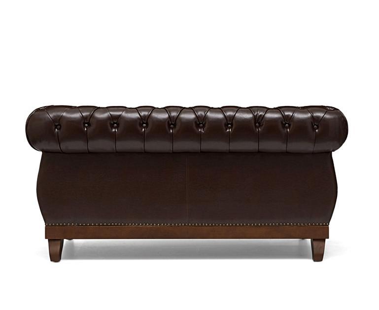 Henbury Chesterfield Brown Leather 2 Seater Sofa