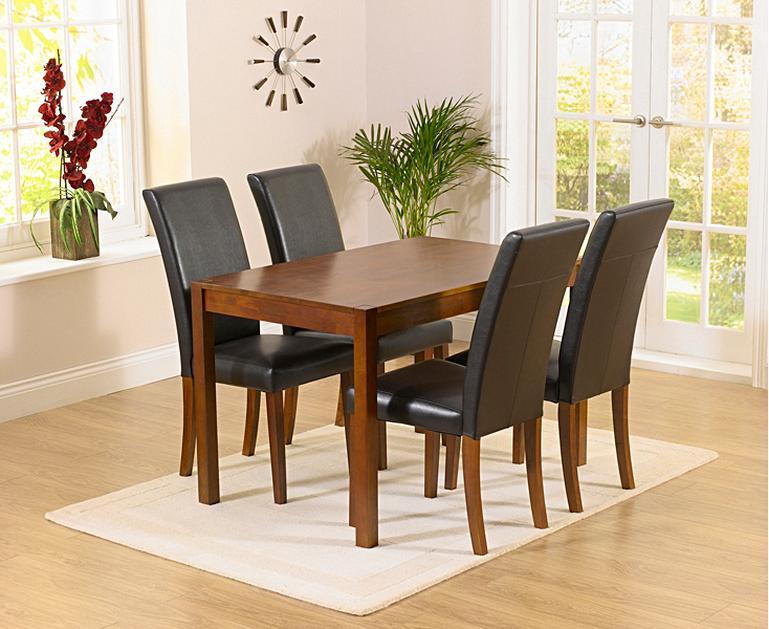 Oxford 120cm Dark Solid Oak Dining Table with Albany Chairs