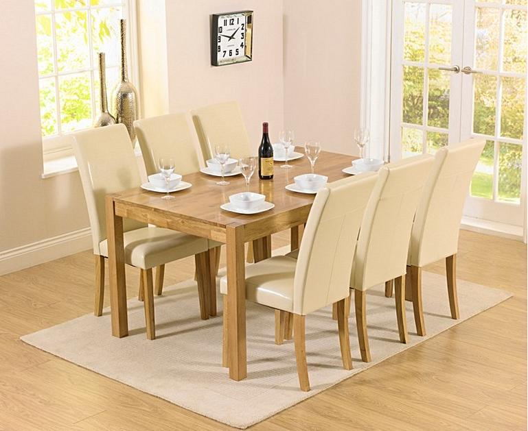 Oxford 150cm Solid Oak Dining Table with Albany Brown Chairs