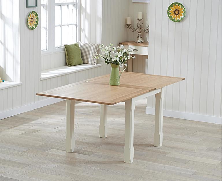 Somerset 90cm Flip Top Oak and Cream Table Somerset