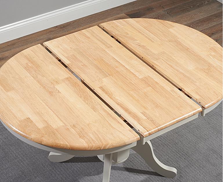 Extending Epsom Grey And Oak Painted Dining Table Oak Furniture