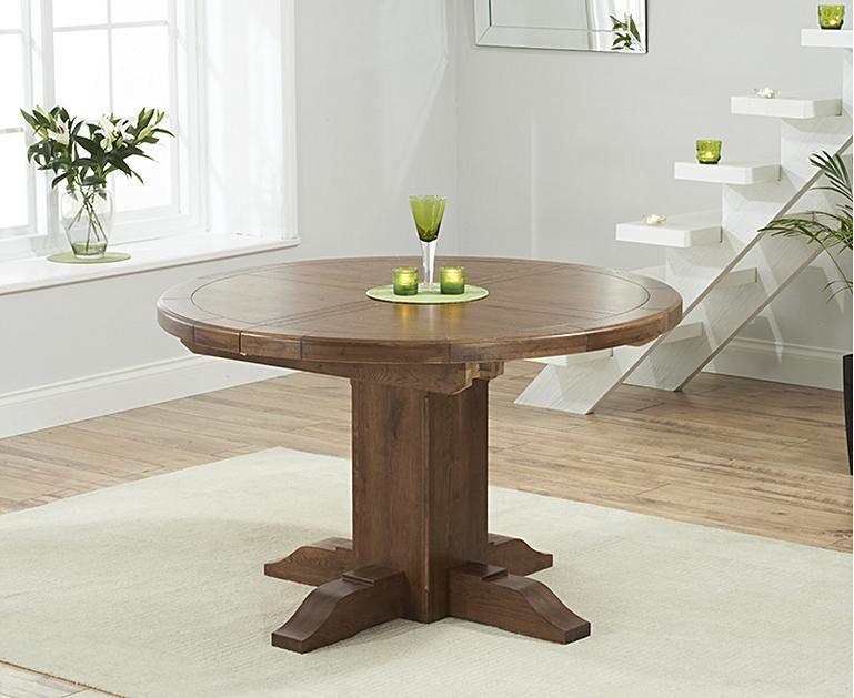Torino Dark Oak Extending Pedestal Dining Table Dark Oak