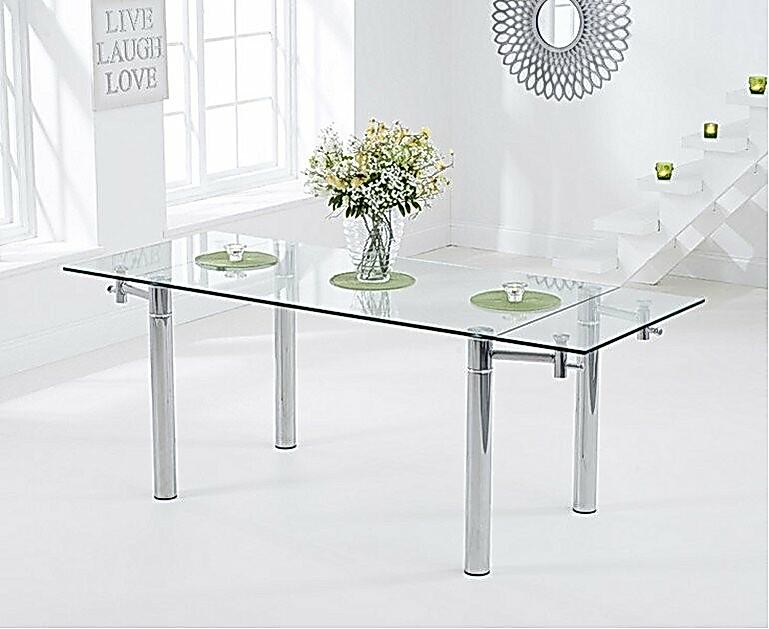 Geneva 140cm Glass Extending Dining Table