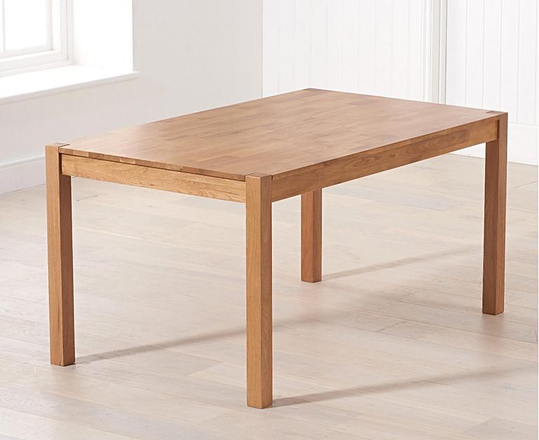 Oxford 150cm Solid Oak Dining Table with Grey Albany Chairs