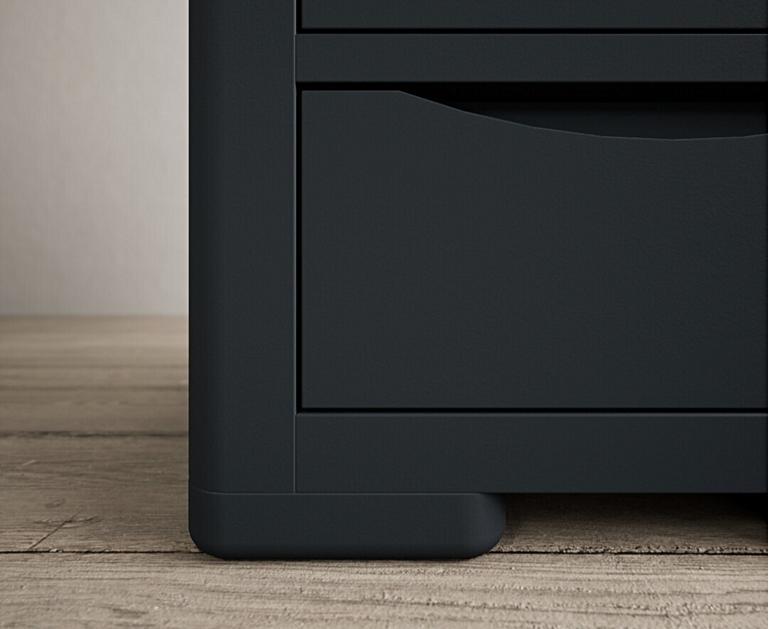 Pembridge Oak and Dark Blue Painted 5 Drawer Tallboy Oak Furniture