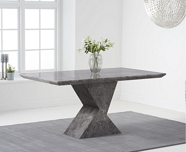 Aaron 160cm Grey Marble Dining Table With Hampstead Dining Chairs All