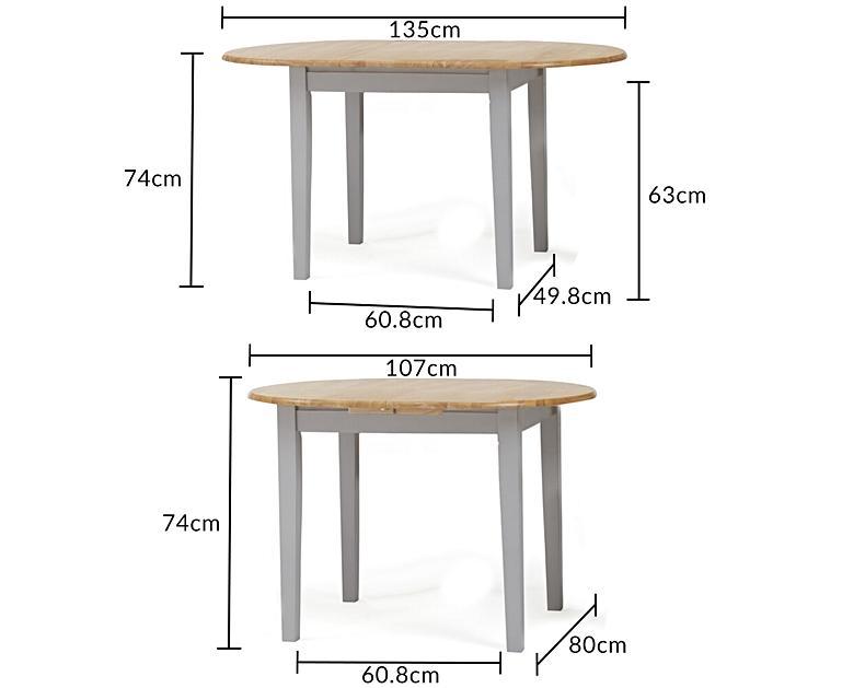 Extending Amalfi Oak and Grey Painted Dining Table Oak Furniture