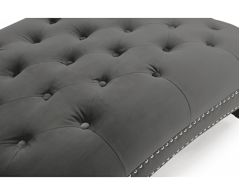 Cecile Grey Velvet Chaise Lounge Oak Furniture Superstore