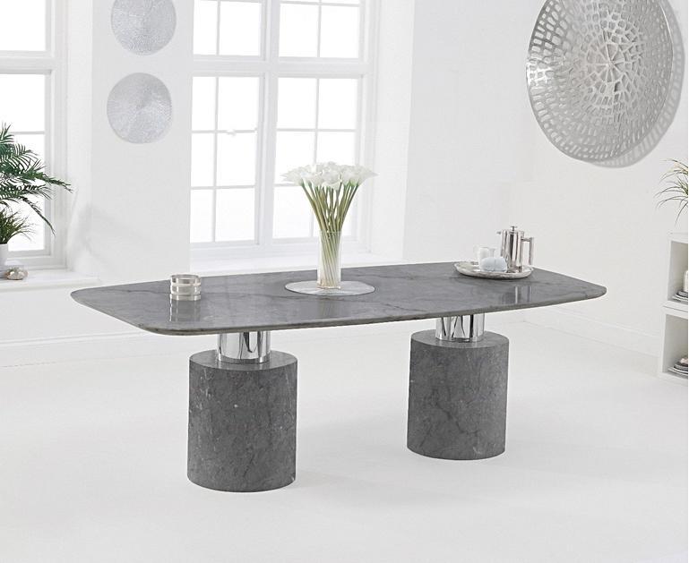 Antonio 220cm Grey Marble Dining Table with Hampstead Z Chairs
