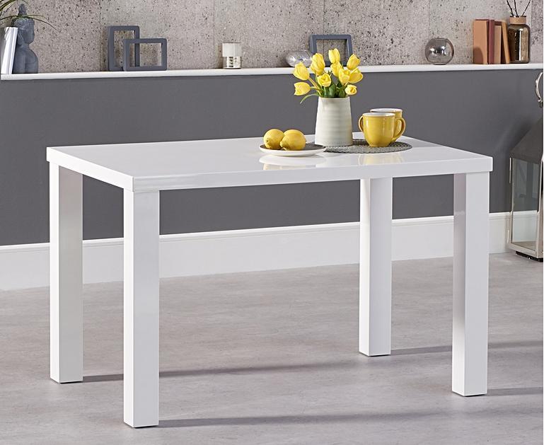 Atlanta 120cm White High Gloss Dining Table with Helsinki ...