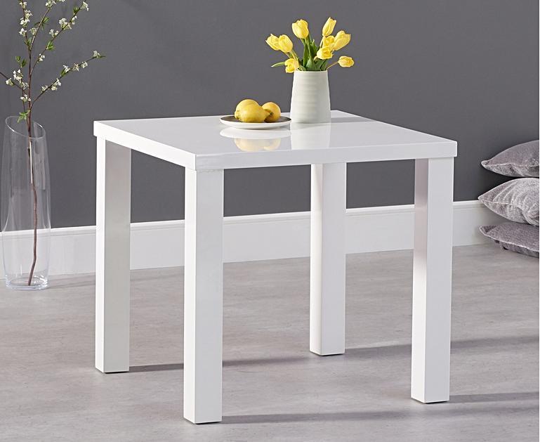 Atlanta 80cm White High Gloss Dining Table with Helsinki ...
