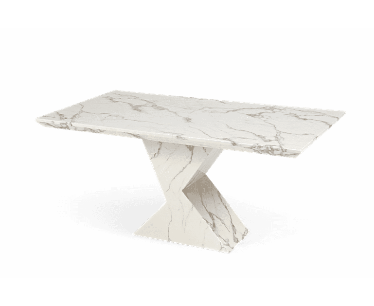 Aaron 160cm Marble White Dining Table Oak Furniture Superstore