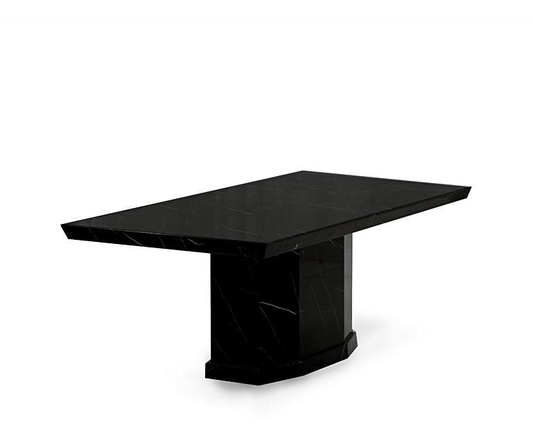 Carvelle 160cm Black Pedestal Marble Dining Table