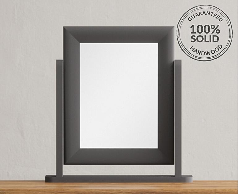 Charcoal Grey painted Dressing Table Mirror Oak Furniture Superstore