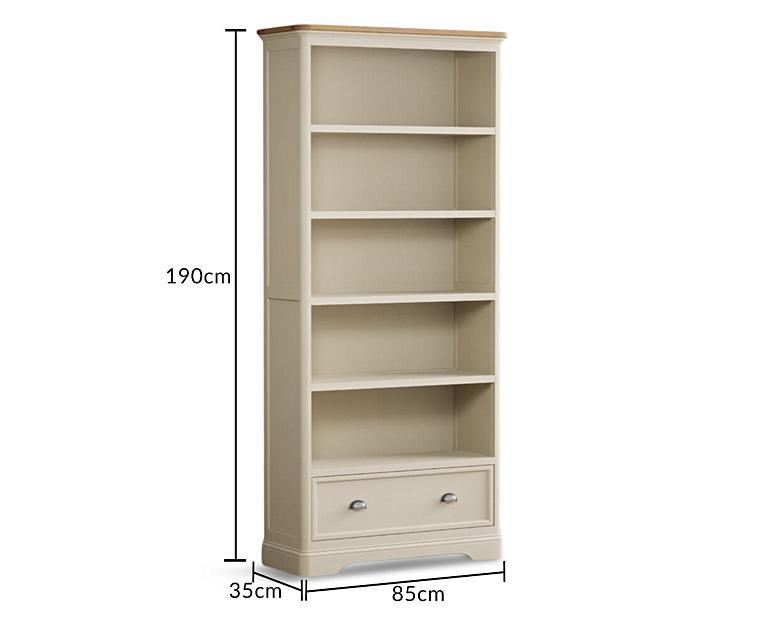 Bridstow Oak and Cream Painted Tall Bookcase Oak Furniture Superstore
