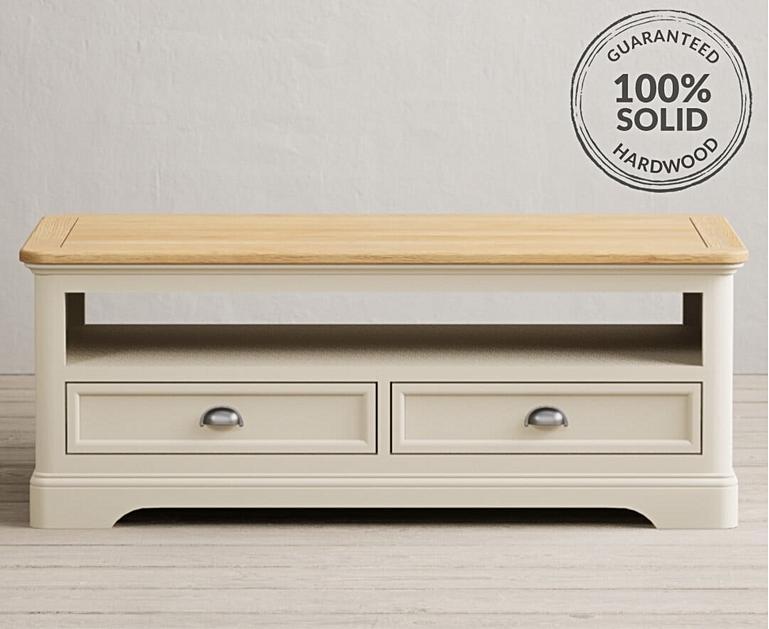 Madley Oak and Cream Painted 4 Drawer Coffee Table Oak Furniture