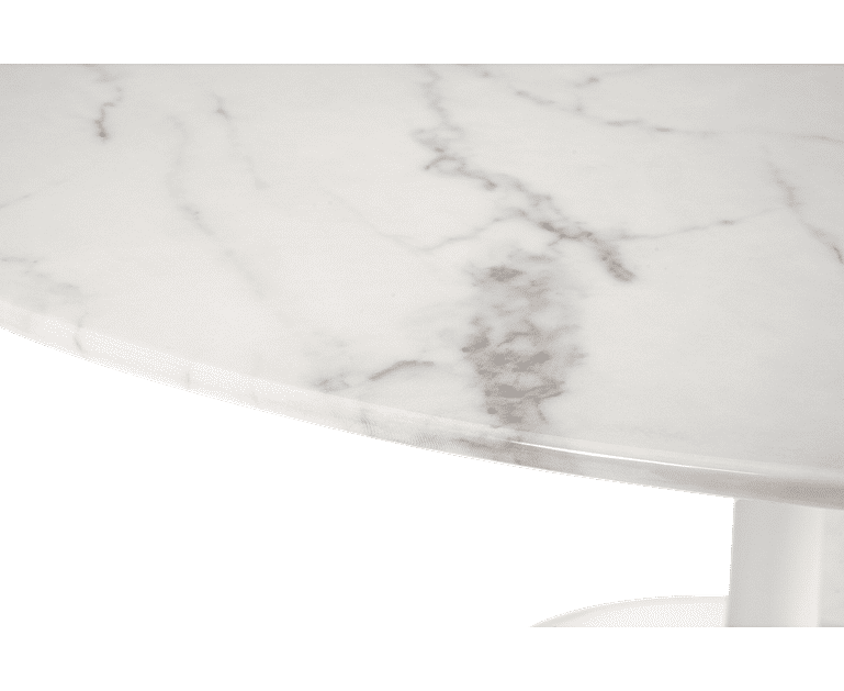 Brighton 120cm Round Marble White Dining Table Oak Furniture