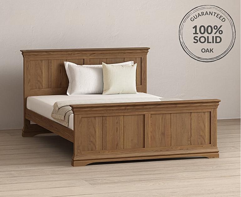 Burford Rustic Solid Oak King Size Bed | Oak Furniture Superstore