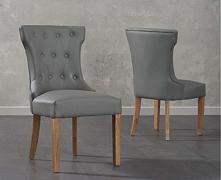 Camille Grey Faux Leather Dining Chairs