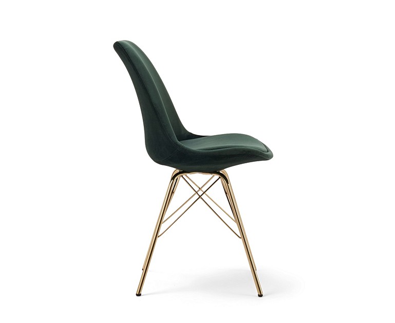 Celine Green Velvet Gold Leg Dining Chairs
