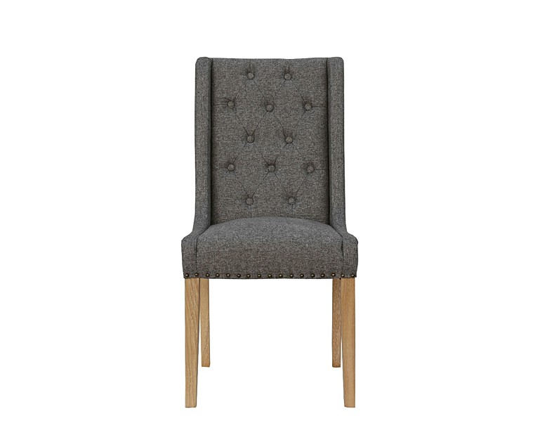 Lincoln Dark Grey Button Back Studded Dining Chairs