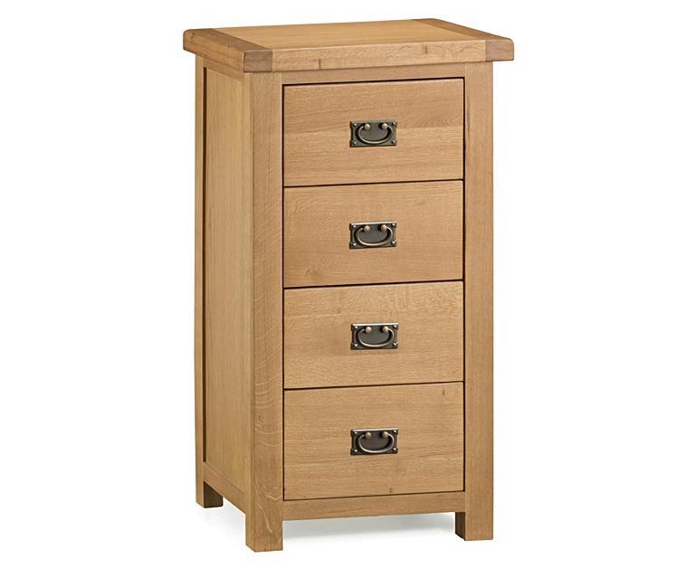 Sydney 4 Drawer Narrow Chest Oak Furniture Superstore