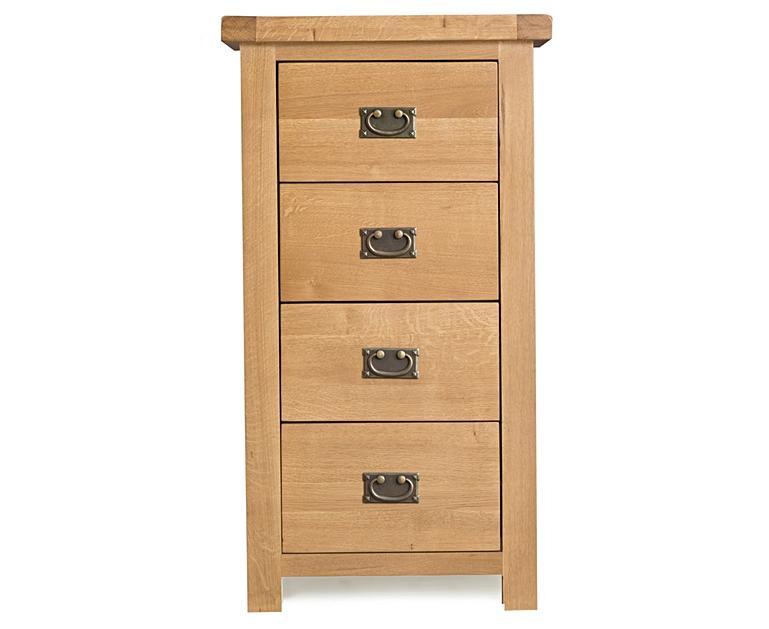 Sydney 4 Drawer Narrow Chest Oak Furniture Superstore