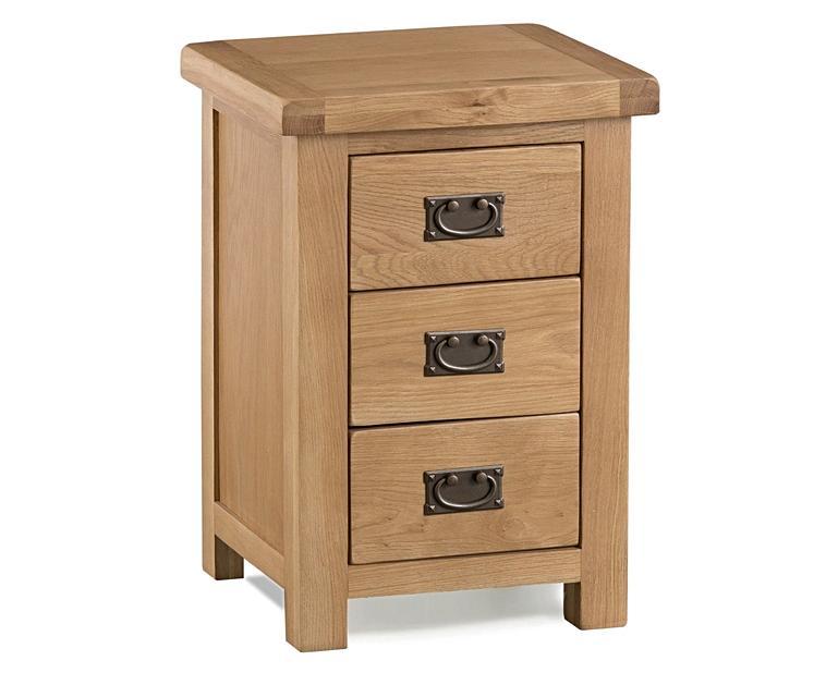 Sydney Large 3 Drawer Bedside Oak Furniture Superstore