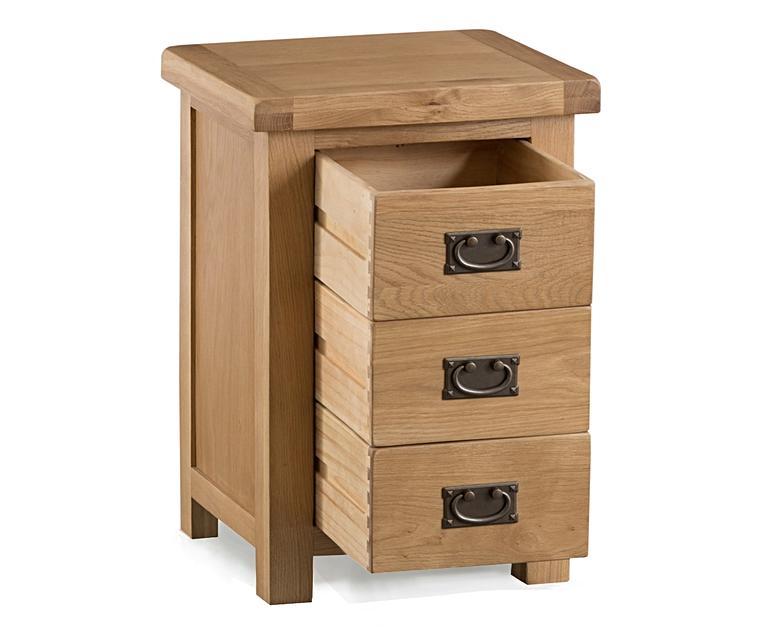 Sydney Large 3 Drawer Bedside Oak Furniture Superstore