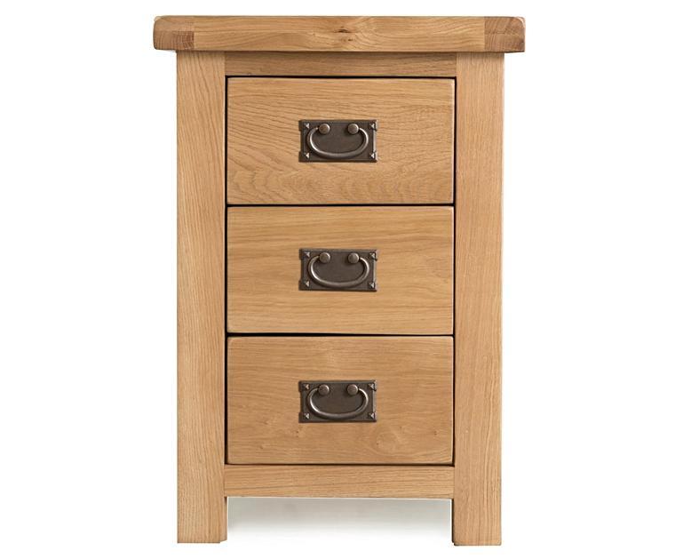 Sydney Large 3 Drawer Bedside Oak Furniture Superstore