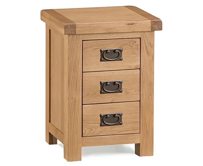 Sydney 3 Drawer Bedside Table Oak Furniture Superstore