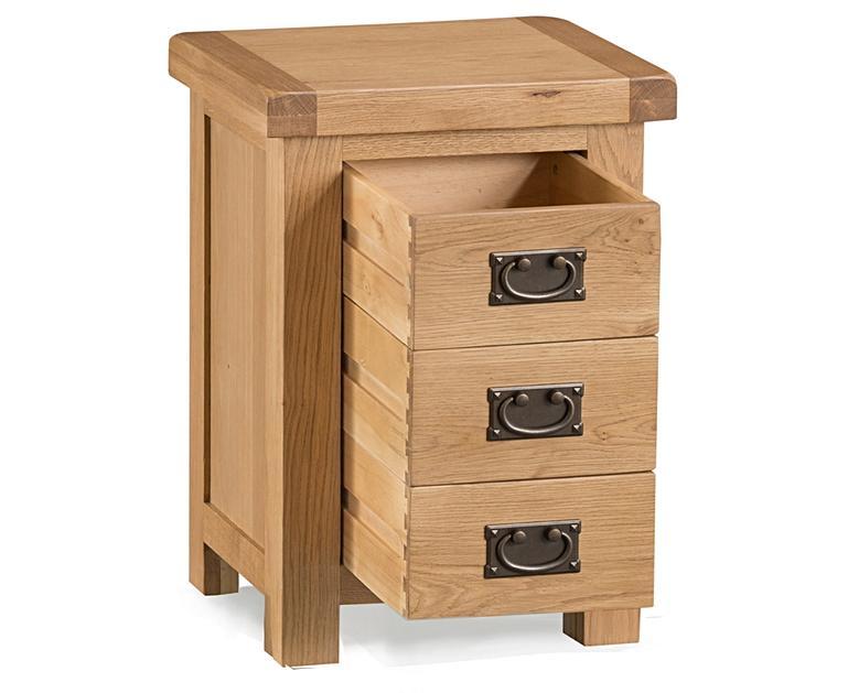 Sydney 3 Drawer Bedside Table Oak Furniture Superstore