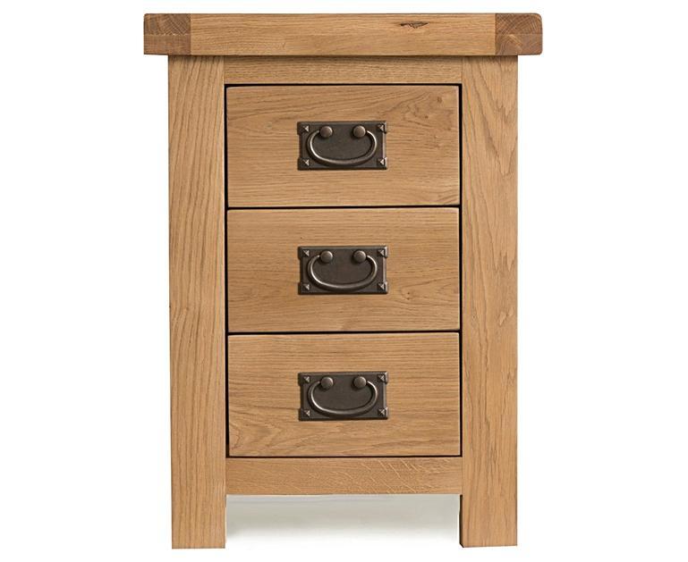 Sydney 3 Drawer Bedside Table Oak Furniture Superstore