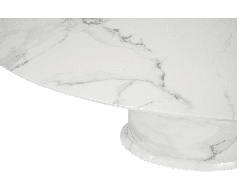 Colby 200cm White Oval Marble Dining Table Oak Furniture Superstore
