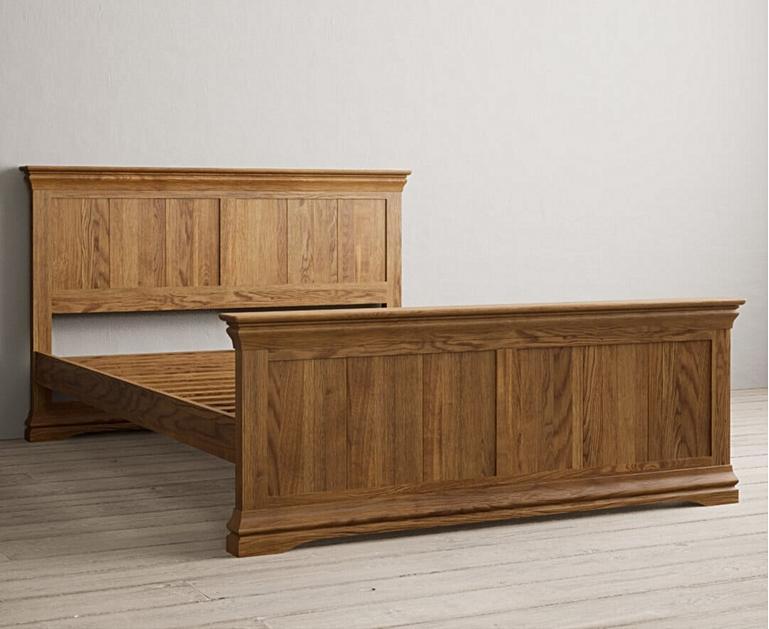 Burford Rustic Solid Oak King Size Bed | Oak Furniture Superstore