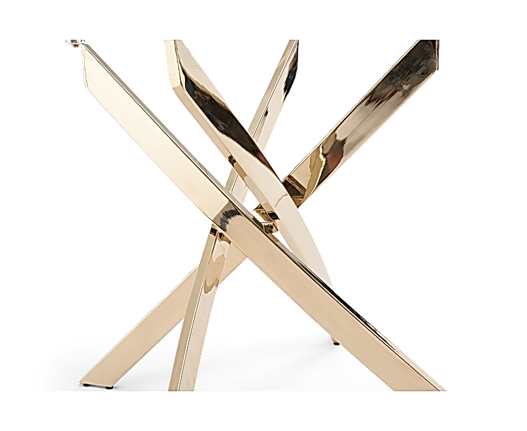 Denver 120cm Glass Gold Leg Dining Table Dining Tables