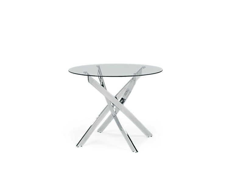 Denver 95cm Round Glass Dining Table | Oak Furniture Superstore